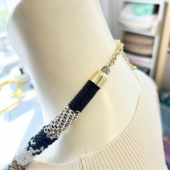 CHICO’S Elegant Black and Gold Beaded Necklace - Picture 6 of 8